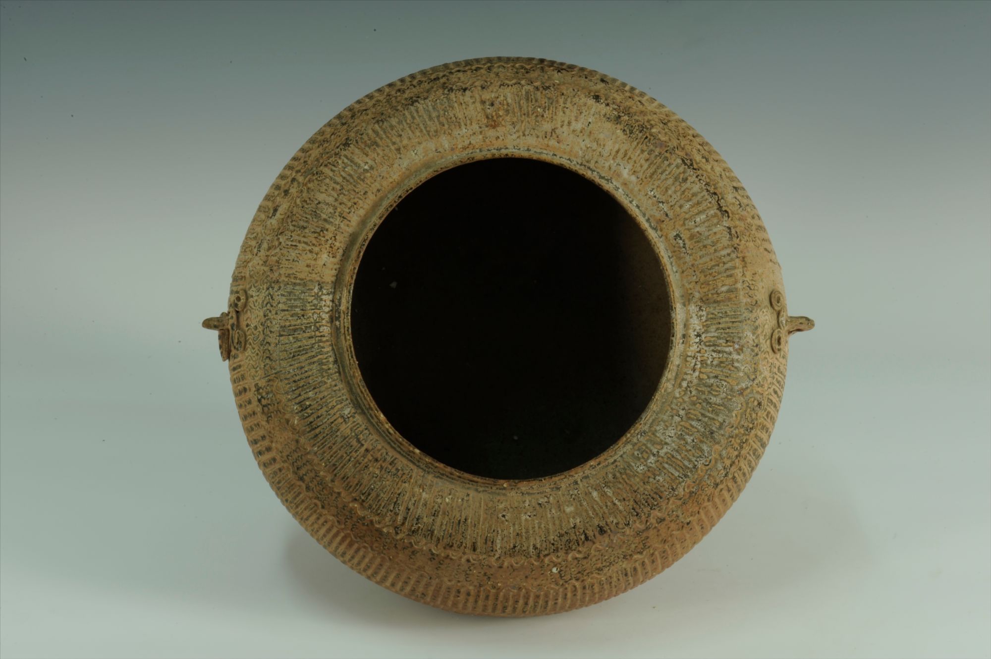 战国时代青釉双耳瓷罐