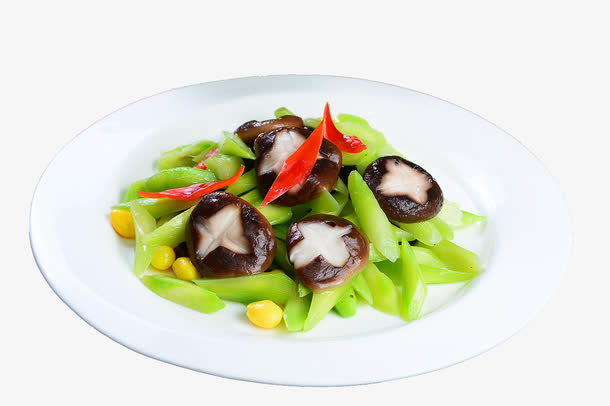 香菇炒莴苣