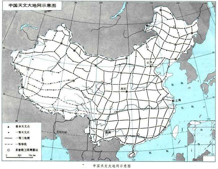 大地点测定 a href="#" data-lemmaid="1342301">天文经纬度 /a>和 a