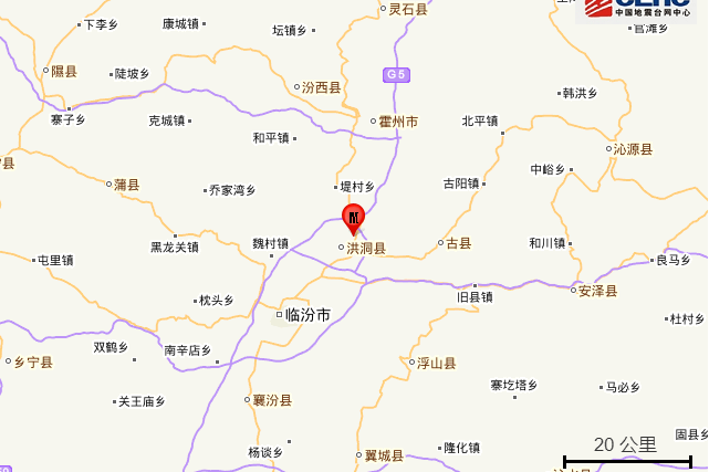 4·8山西临汾市洪洞县3.1级地震