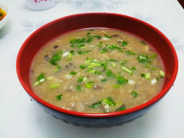 草菇肉末汤