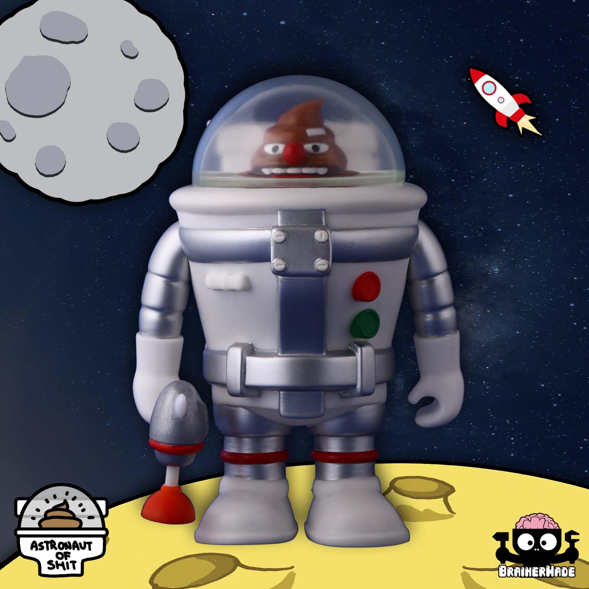  p>brainer made 脑人制造大便宇航员公仔是一款手办,全高为约18厘米.