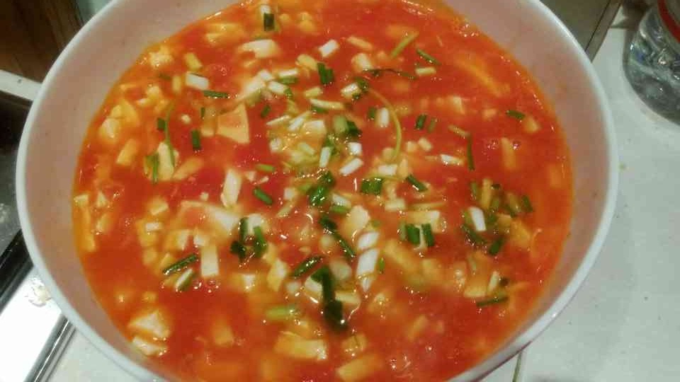 茄汁玉米豆腐羹