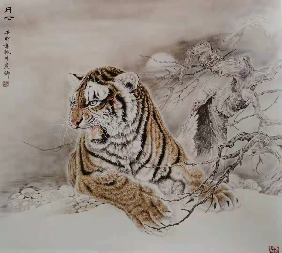  p data-id="gnbicg85tb">肖彦卿,男,一位农民画家,被称为中国"画虎第