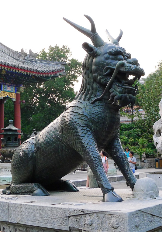 颐和园里的铜麒麟_百科TA说