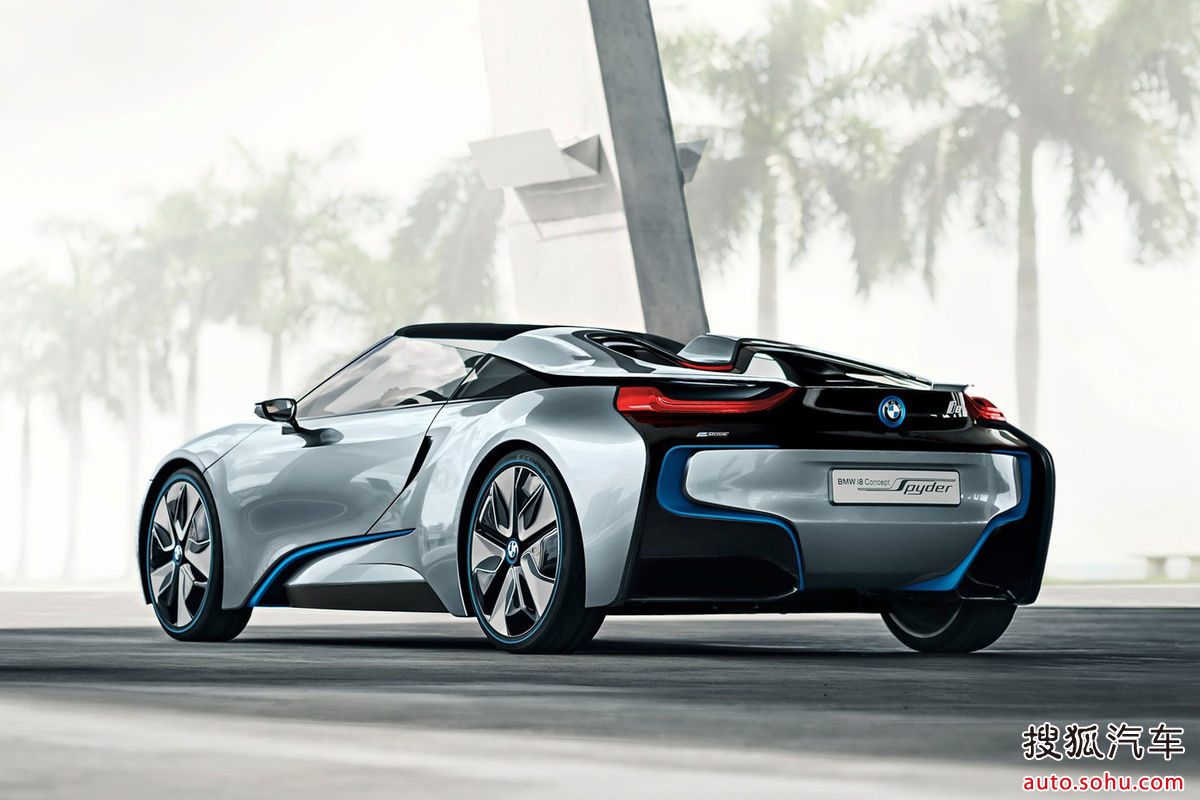  p>全新宝马i8是混合动力双门超级跑车,全新宝马i8采用了动感的前保险