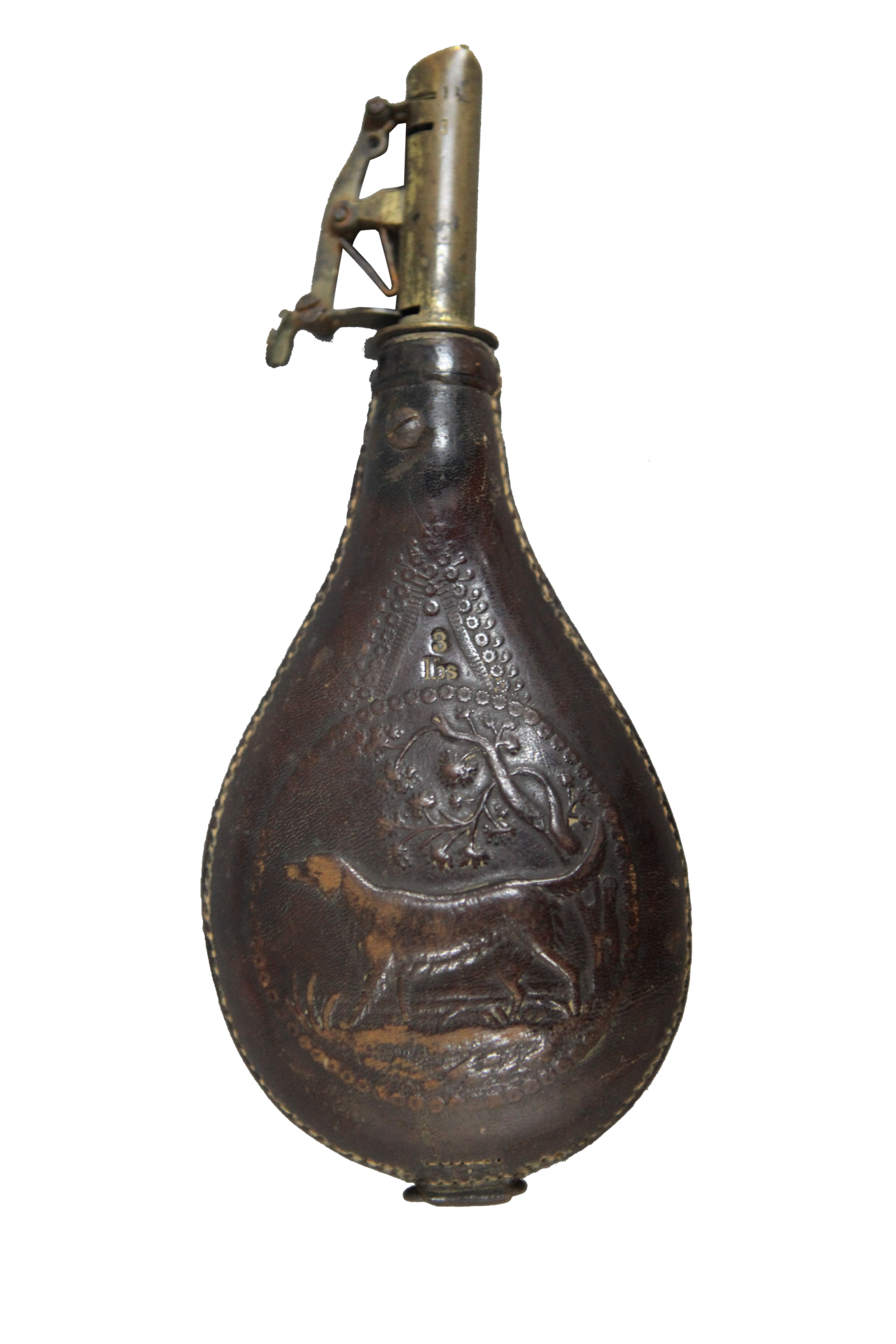 19世纪来福枪牛皮火药袋