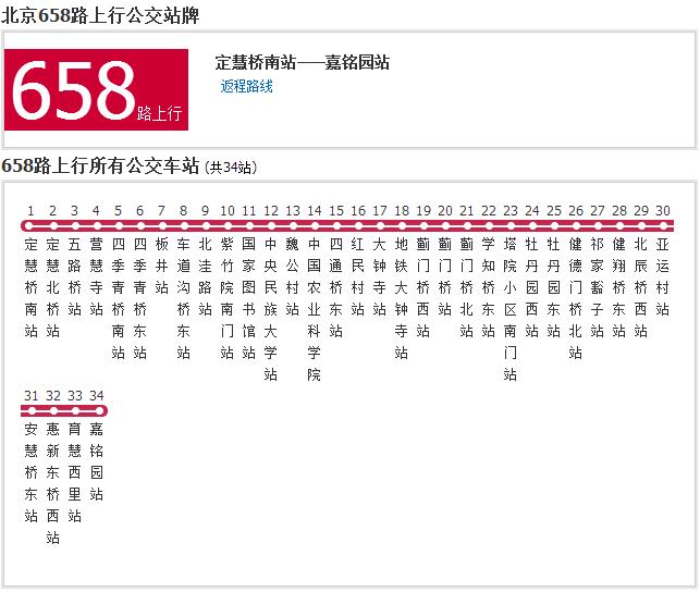 北京公交658路