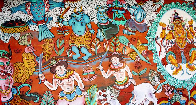  p>东巴壁画是纳西族东巴文化的重要组成部分.