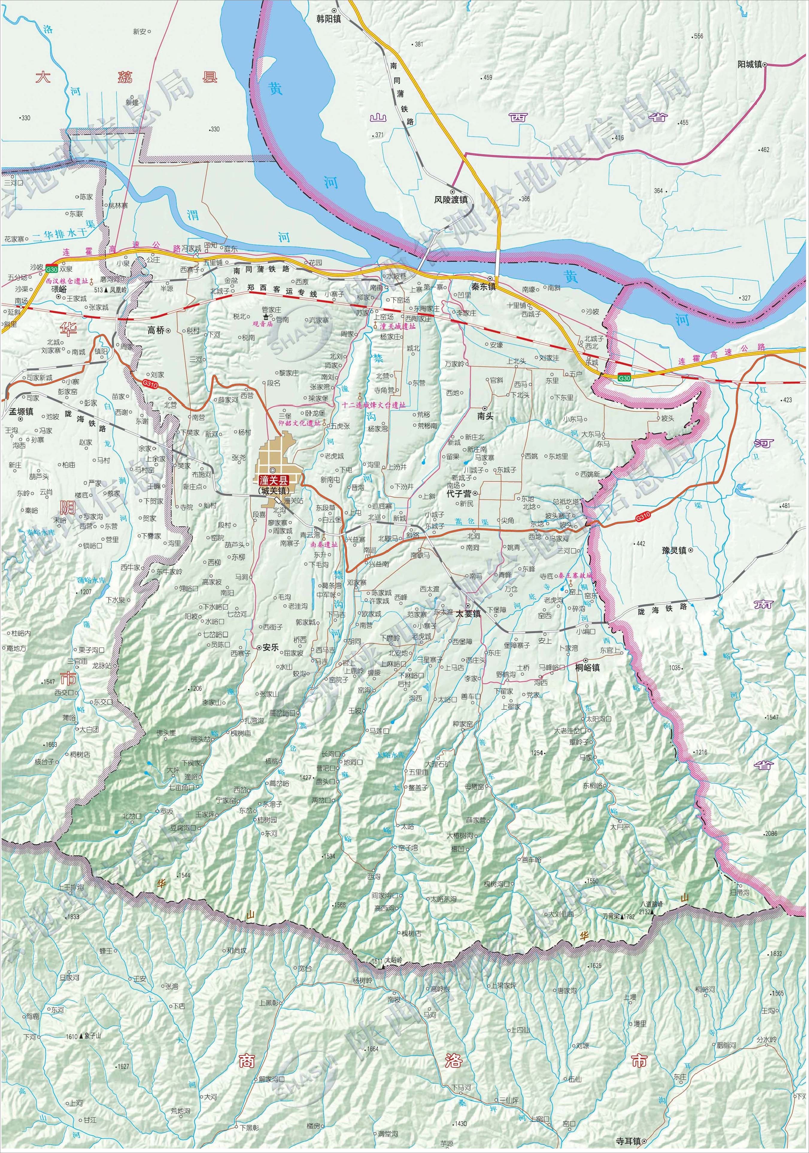 陕西潼关地图及周边图片