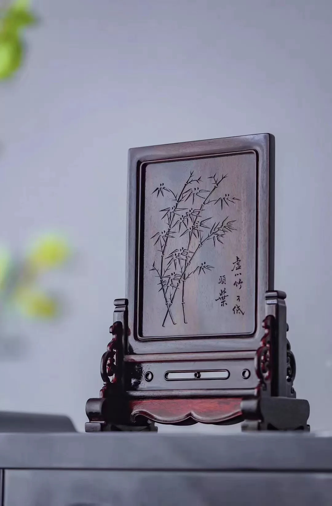玳瑁雕诗文插屏 插屏，文人案头的“无用之用”_百科TA说