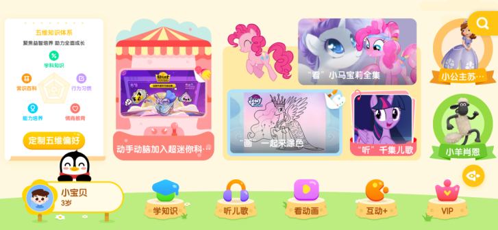 小企鹅乐园app定制儿童五维知识体系