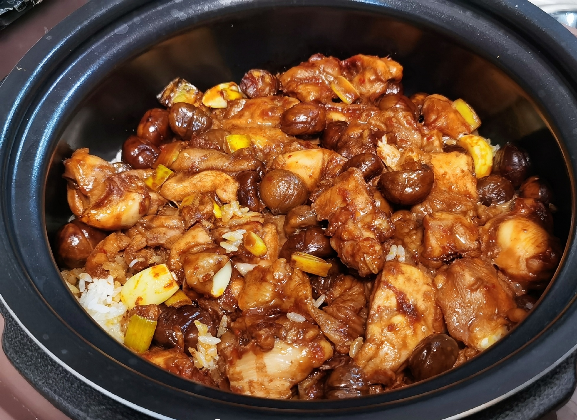 板栗烧鸡饭