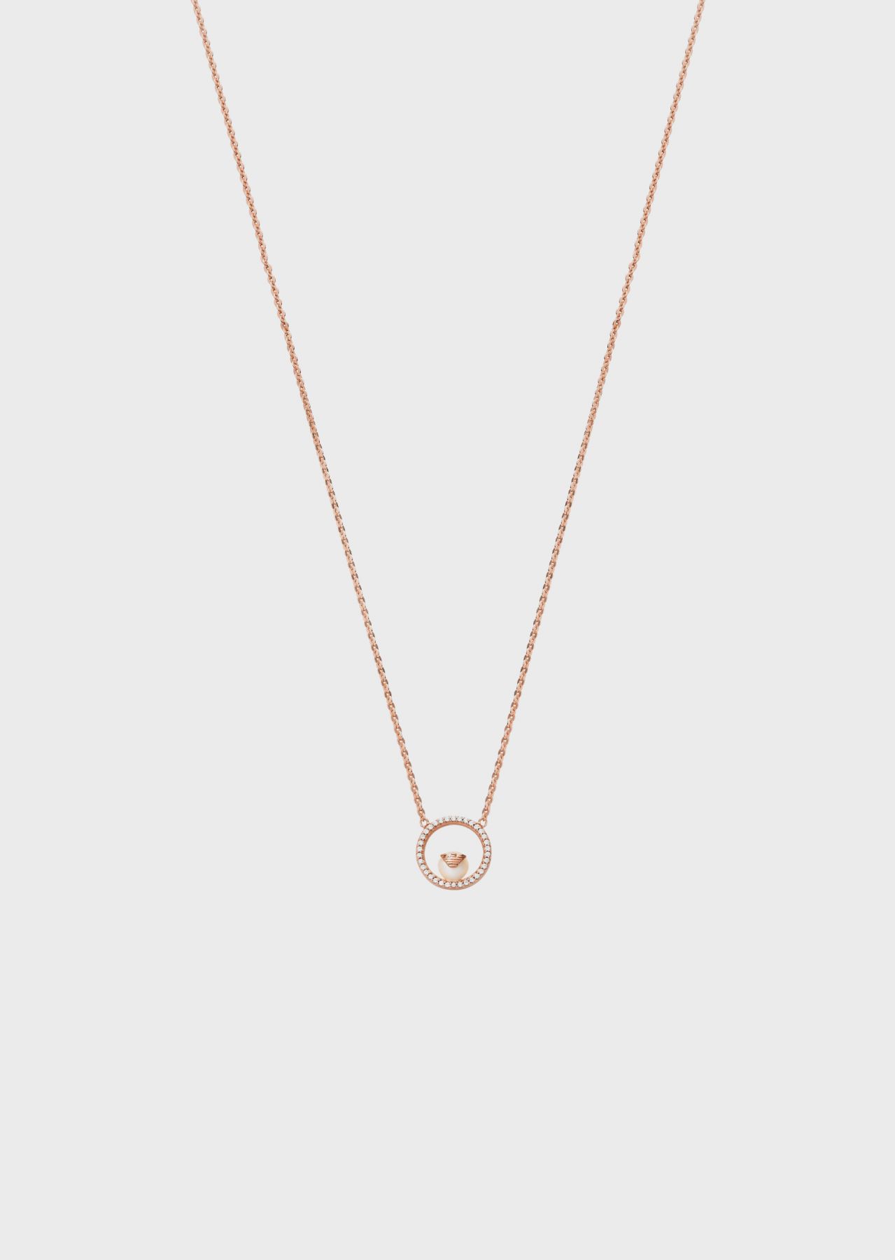  p>细链条圆环珍珠项链是安普里奥·阿玛尼品牌旗下的一款产品. /p>