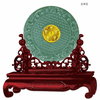 奥运金章玉璧摆件