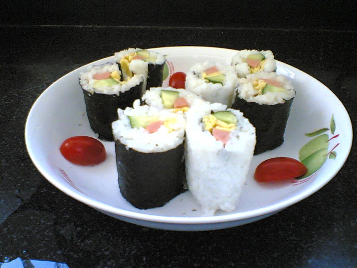 自制鲜虾沙拉寿司