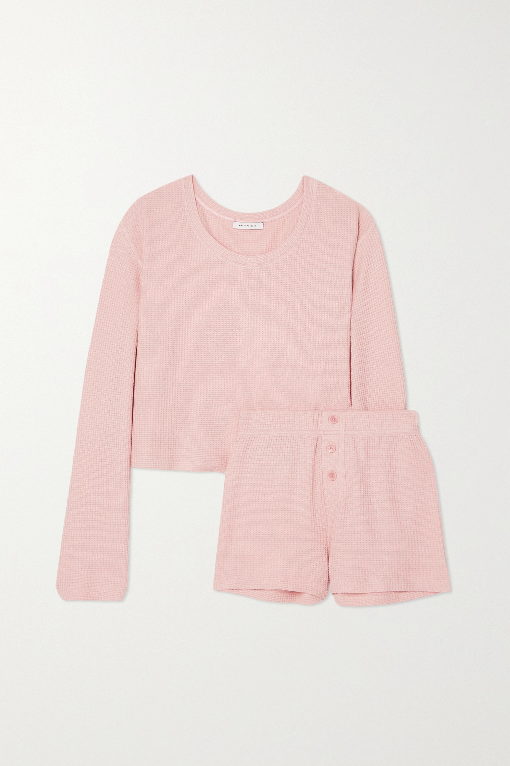 华夫格针织弹力天丝莱赛尔纤维睡衣套装