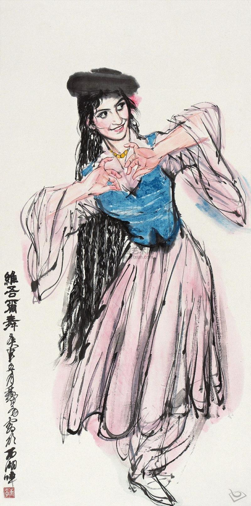  p data-id="gn4u6s426x">《维吾尔舞》是由中国著名山水画大师