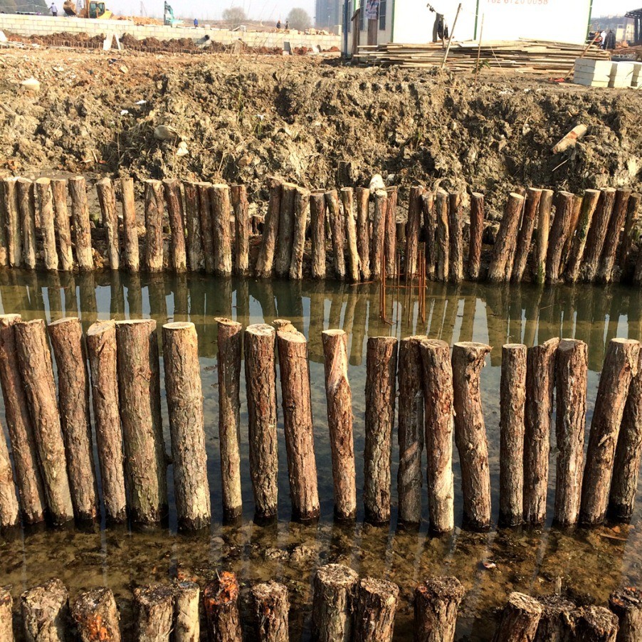 原木桩驳岸