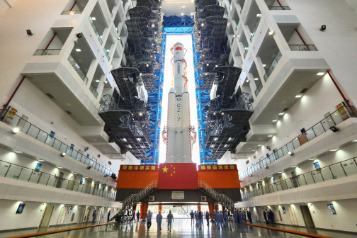 天舟三号货运飞船与长征七号遥四运载火箭组合体