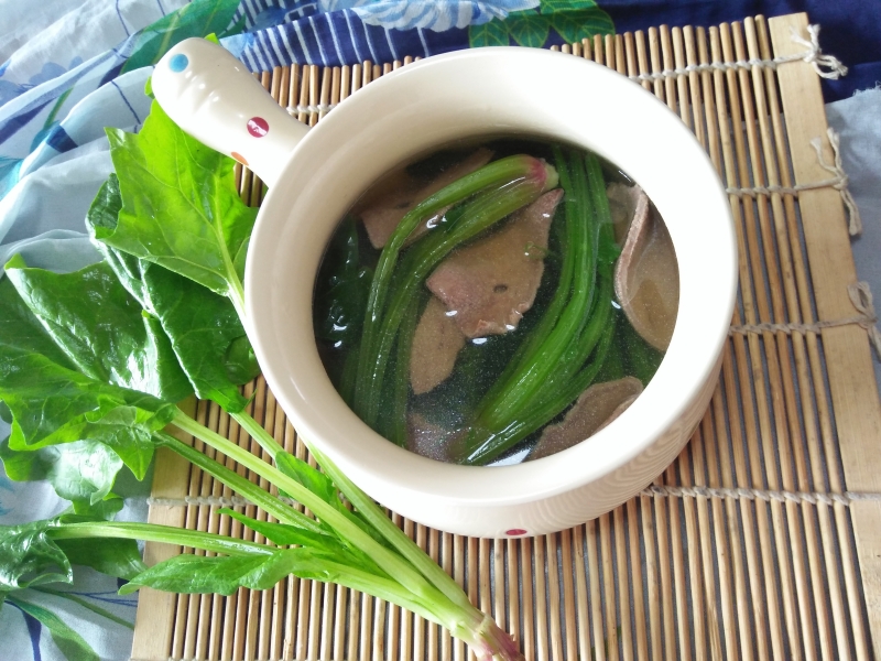 菠菜鸭肝汤