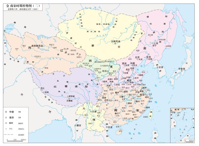 宋嘉定元年（1208年）的疆域