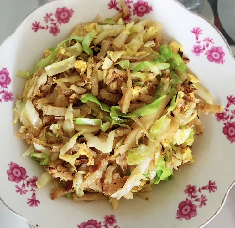 白菜鸡蛋炒饼丝