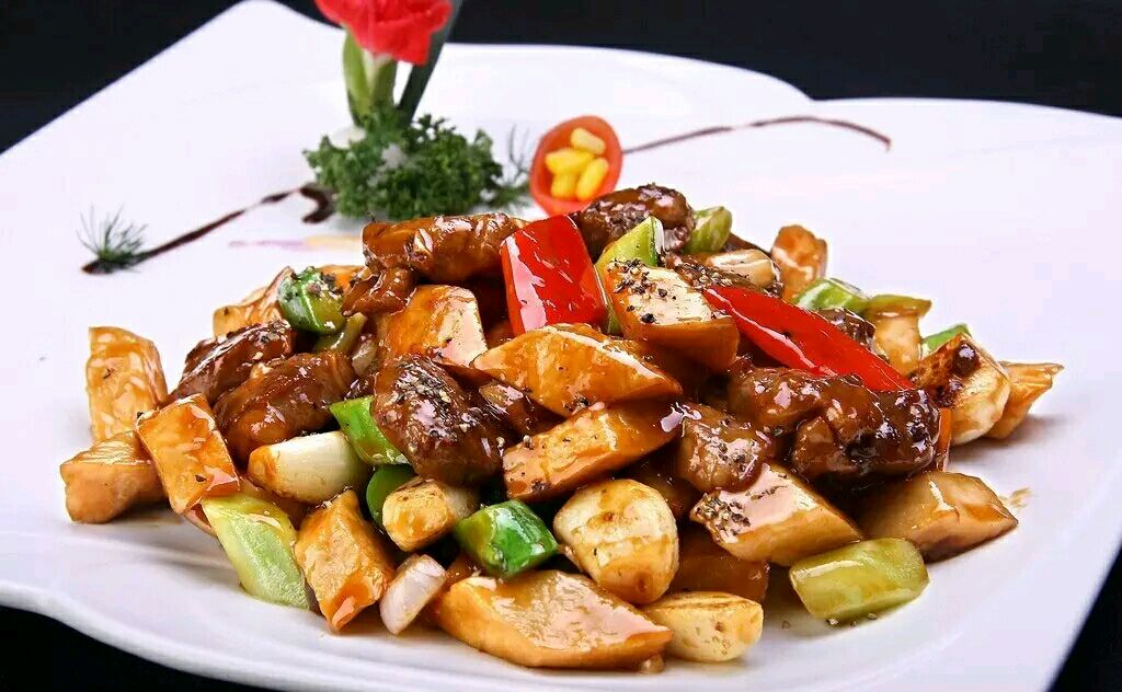 干煸黑椒杏鲍菇