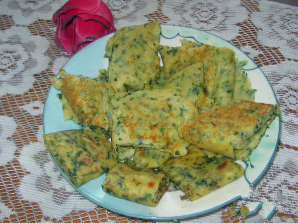 荠菜鸡蛋软饼