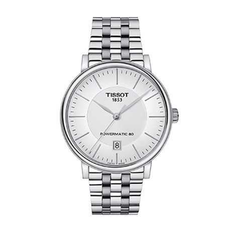 天梭卡森臻我系列钢带80机芯机械男表