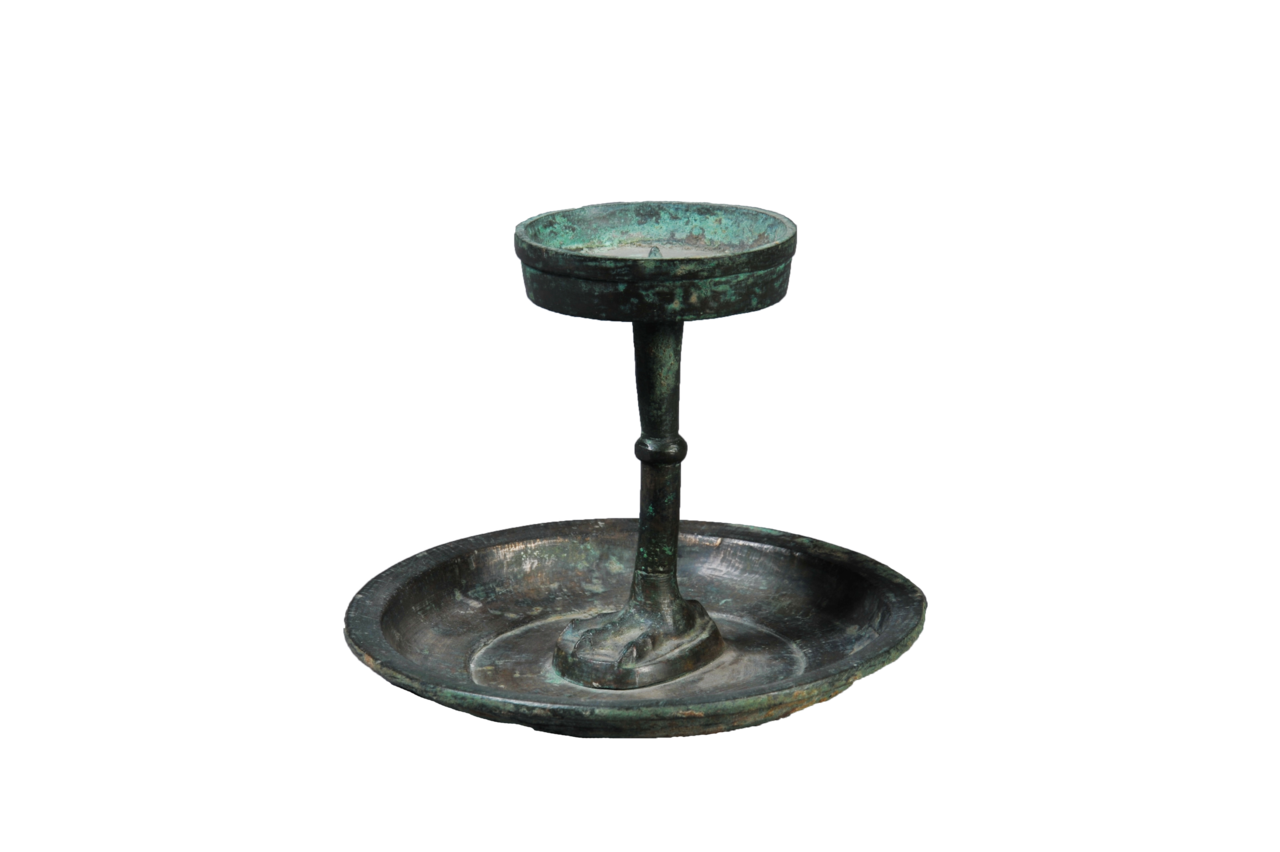 汉代雁足盘形青铜灯