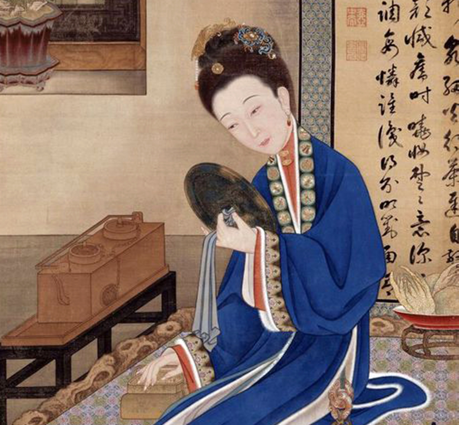 清佚名雍正妃行乐图