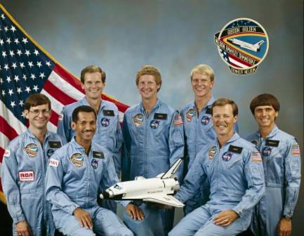 <p>1986年哥伦比亚号STS-61C任务乘组合影