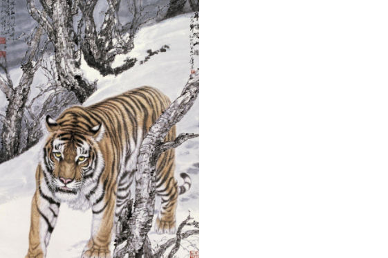 虎啸深山图
