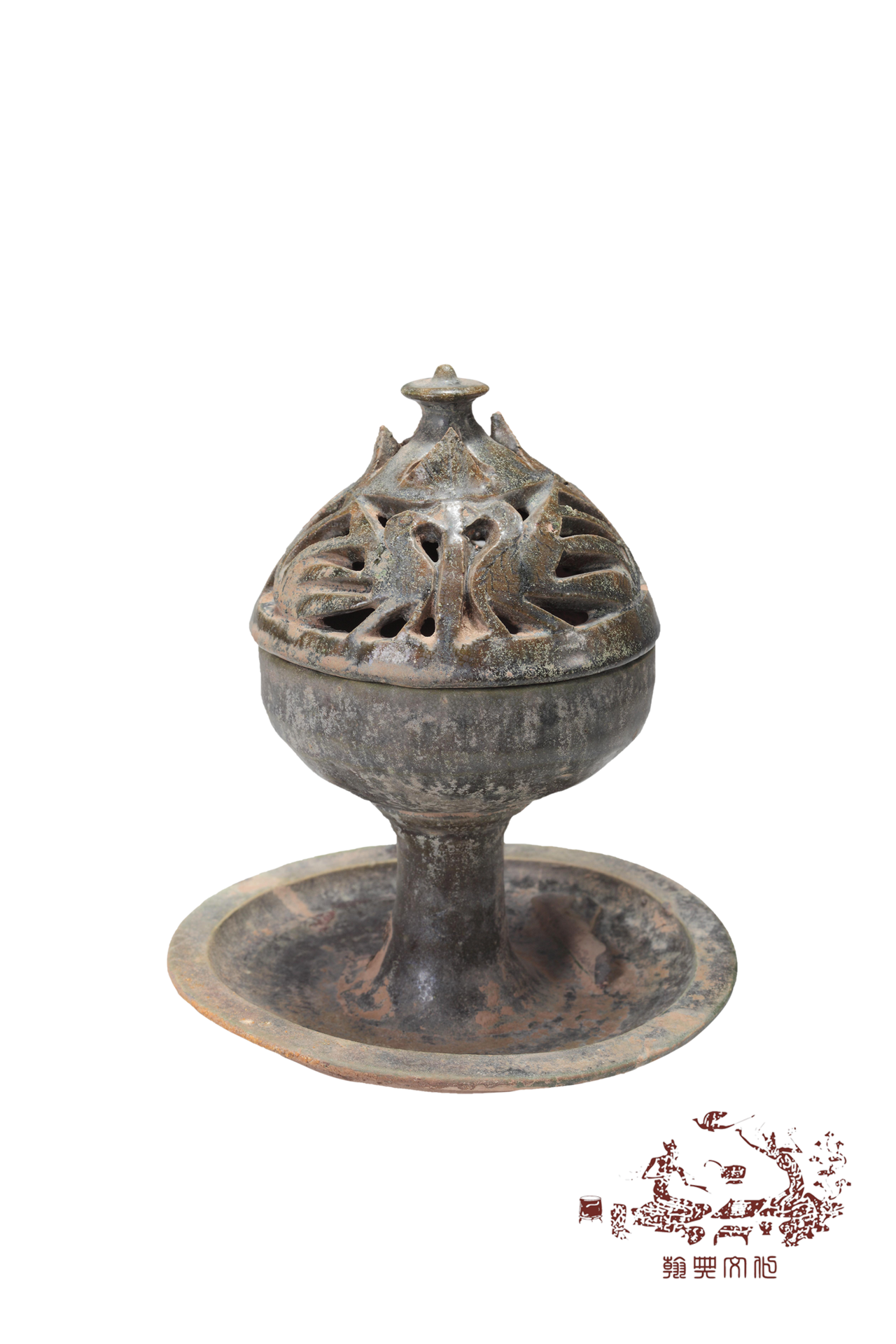 汉代绿釉博山炉之一