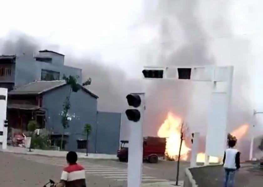 44,贵州省黔西南州晴隆县沙子镇小寨村,一天然气管道发生燃烧爆炸