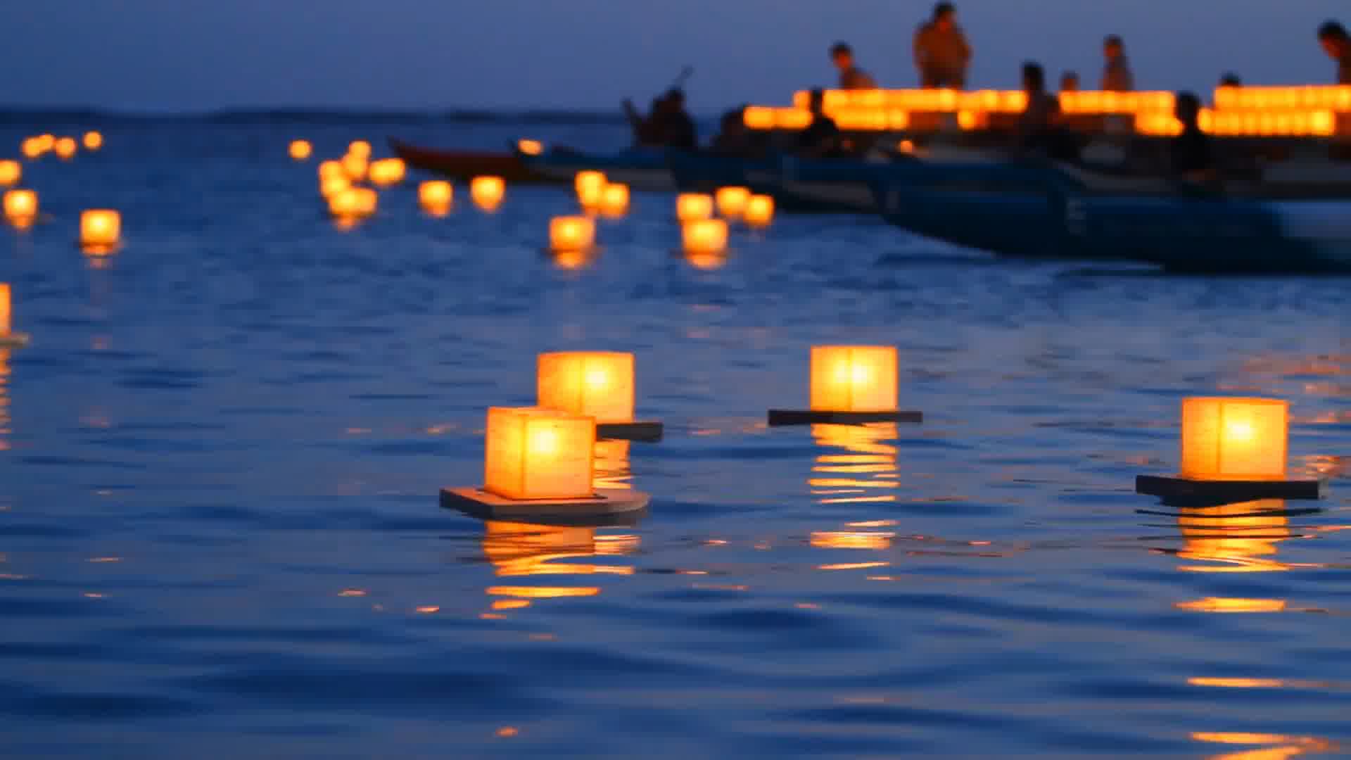 放河灯(松花江放河灯)