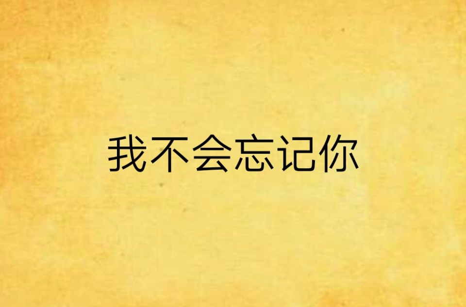我不会忘记你