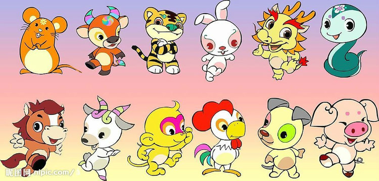  p>十二生肖,又叫十二属相,是与十二地支相配以人的出生年份的十二种