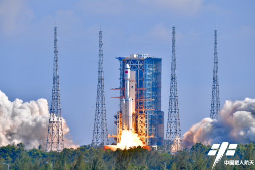 天舟三号货运飞船与长征七号遥四运载火箭组合体