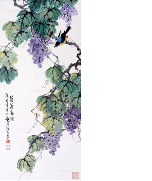  p>《葡萄春满》是黄幻吾创作的一幅中国书画. /p>