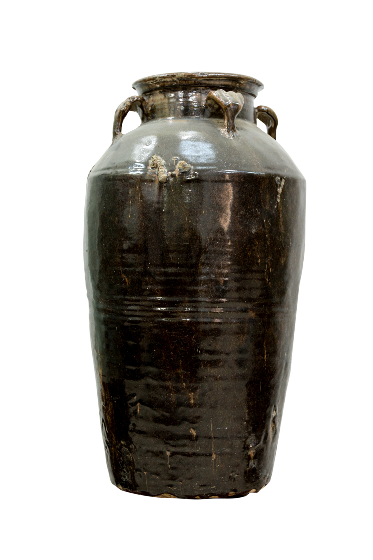 清代黄黑釉酒缸