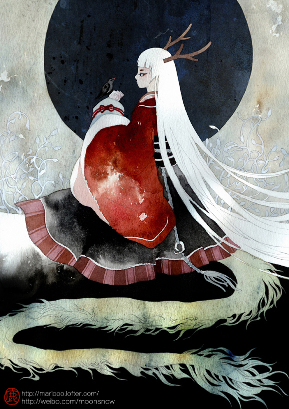  p>鹿菏,曾用英文笔名mario,知名水彩插画家.