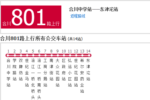 合川公交801路