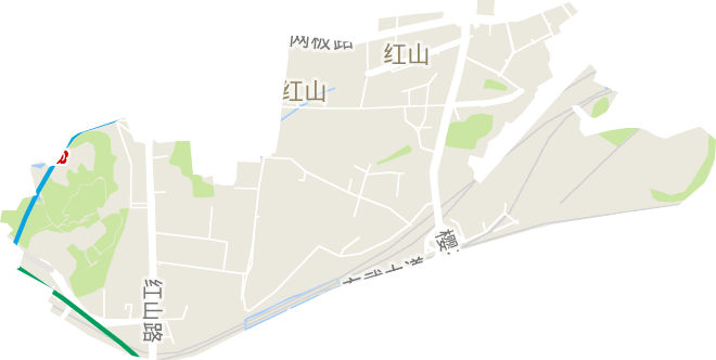 <p>红山街道地形图