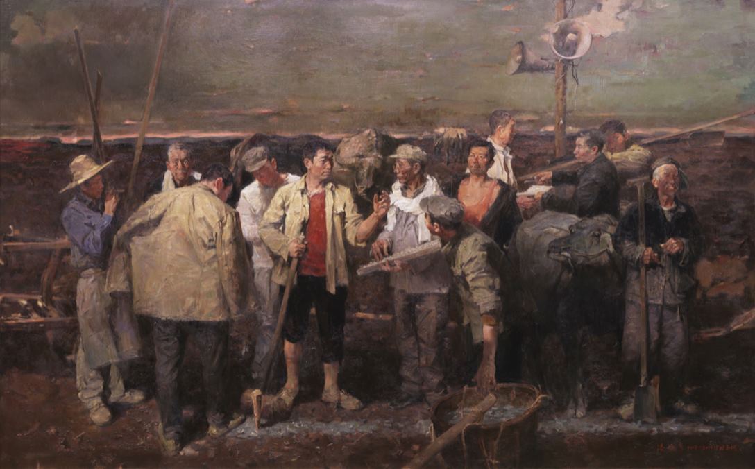  p>《破茧·小井庄生产队的包产到户》是漆晓勇2019年创作的油画. /p>