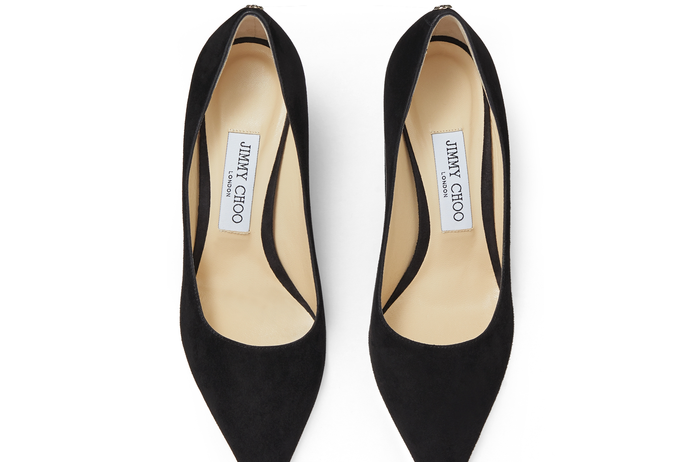 jc 品牌 logo 扣饰黑色尖头高跟鞋