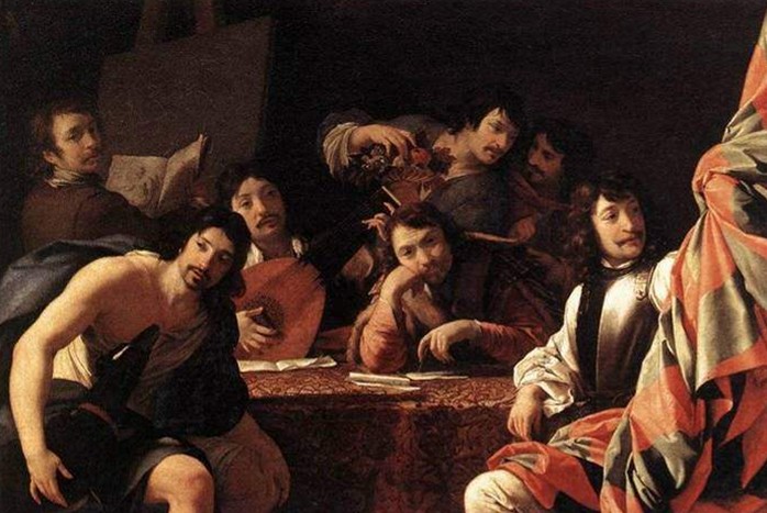 群像》油画作品,厄斯塔什·勒絮尔绘于1640-1642年,作品构图简练,人物