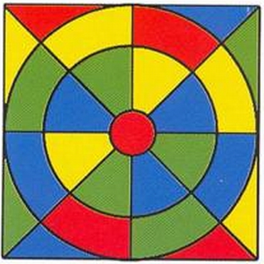  p>曼陀罗卡片是由红,黄,蓝,绿四种颜色组成的一组对称图形. /p>