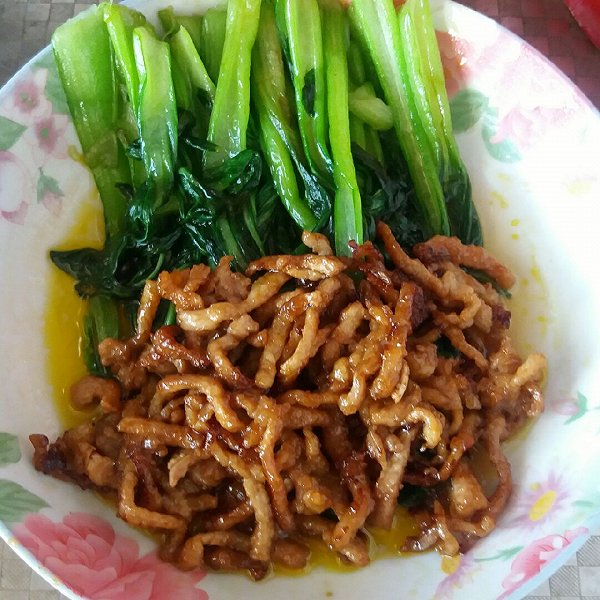 油菜炒肉丝